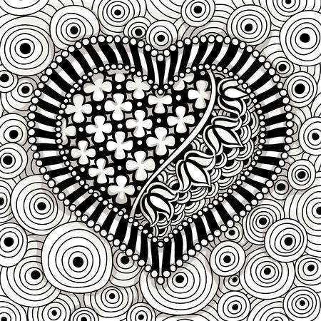 40800002 - vector black and white heart pattern