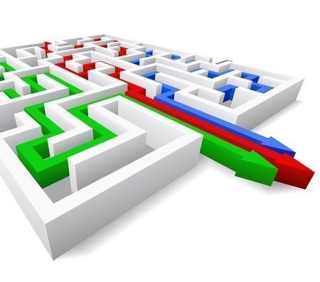 12067458 - maze and colored arrows are shown in the image.